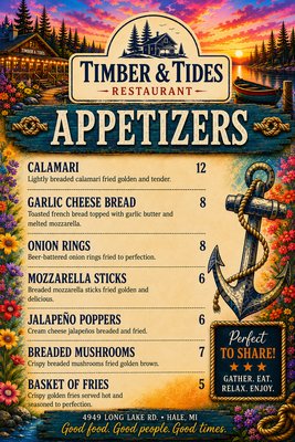 Menu photo 1 Timbers And Tides Hale, MI Menu photo 1 Timbers And Tides Hale, MI