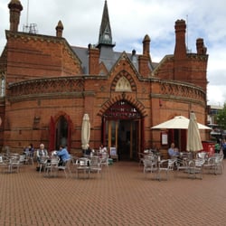 The Town Hall Courtyard - Wokingham market place, featuring the old town hall with the courtyard restaurant set within