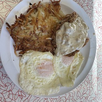Spencer's Grill - Country fried steak and eggs with hashbrowns. - Breakfast & Brunch Near Me - Kirkwood, Missouri Spencer's Grill - Country fried steak and eggs with hashbrowns. - Breakfast & Brunch Near Me - Kirkwood, Missouri