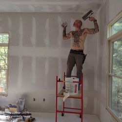 2nd Generation Drywall & Home Services - Ellijay Georgia fire damage to master bedroom and bathroom. Tear out, and install, and finish drywall. This is me! Work is excellent!!!