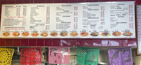 Menu photo 1 Raliberto's Taco Shop Redding, CA