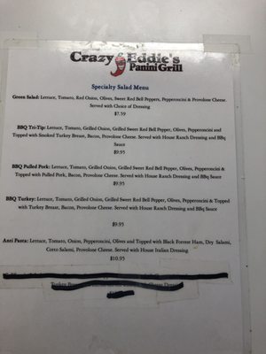 Menu photo 6 Crazy Eddie's Panini Grill San Andreas, CA