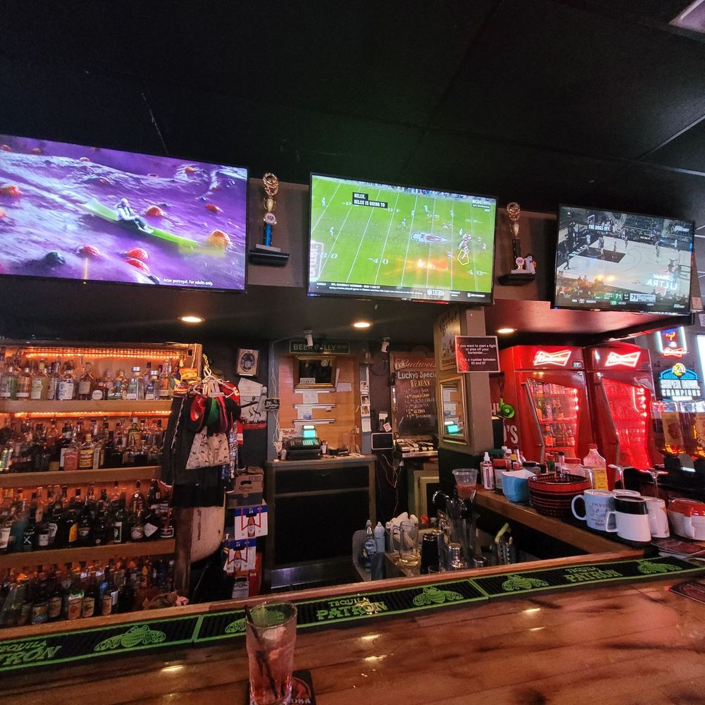 Lucky's Tavern - a bar with several televisions on the wall - Dive Bars Near Me - Hesperia, California Lucky's Tavern - a bar with several televisions on the wall - Dive Bars Near Me - Hesperia, California