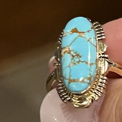 Southwest Connection - Turquoise ring set in gold.