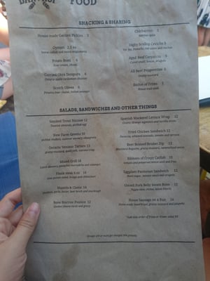 Menu photo 6 Bar Hop Toronto, ON