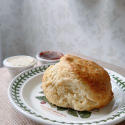 Scones with clotted cream and jam. So delicious!!!