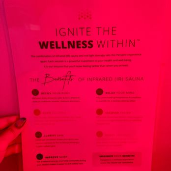 Perspire Sauna Studio - The Heights - Different light wellness benefits though hard to tell with the red light - Saunas Near Me - Houston, Texas Perspire Sauna Studio - The Heights - Different light wellness benefits though hard to tell with the red light - Saunas Near Me - Houston, Texas