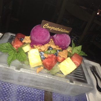 The Banyan Tree - Sorbet & fresh fruit dessert! Such a fun way to end the dinner :) Delicious!! - Seafood Near Me - Kapalua, Hawaii