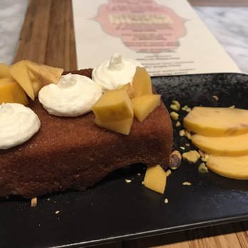 Barcha - Outstanding saffron honey cake w persimmon and mascarpone - Mediterranean Near Me - San Francisco, California