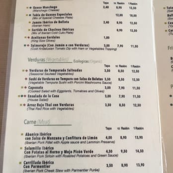 La Bartola - Menu - Tapas Bars Near Me - Seville, SE