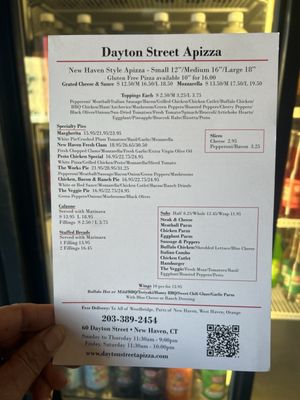 Menu photo 1 Dayton Street Apizza New Haven, CT Menu photo 1 Dayton Street Apizza New Haven, CT