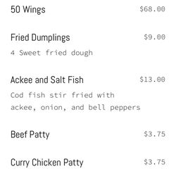 Come Taste And C Jamaican Food - Menu