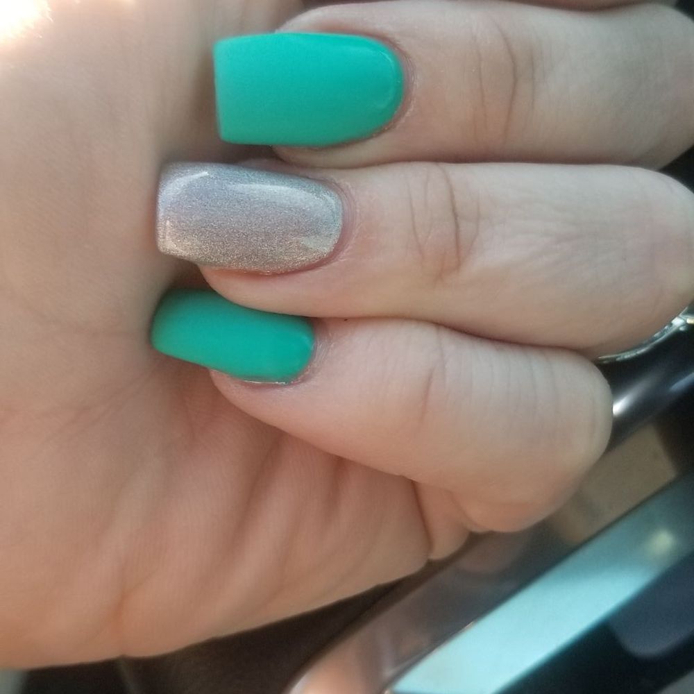Lisa Nails - Matte Tiffany teal Shiny silver - Nail Salons Near Me - Pittsburg, California Lisa Nails - Matte Tiffany teal Shiny silver - Nail Salons Near Me - Pittsburg, California