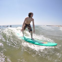 Summertime Surf School - Bradley Beach - Twelve year old, Rian drops in on a nice wave mid morning.