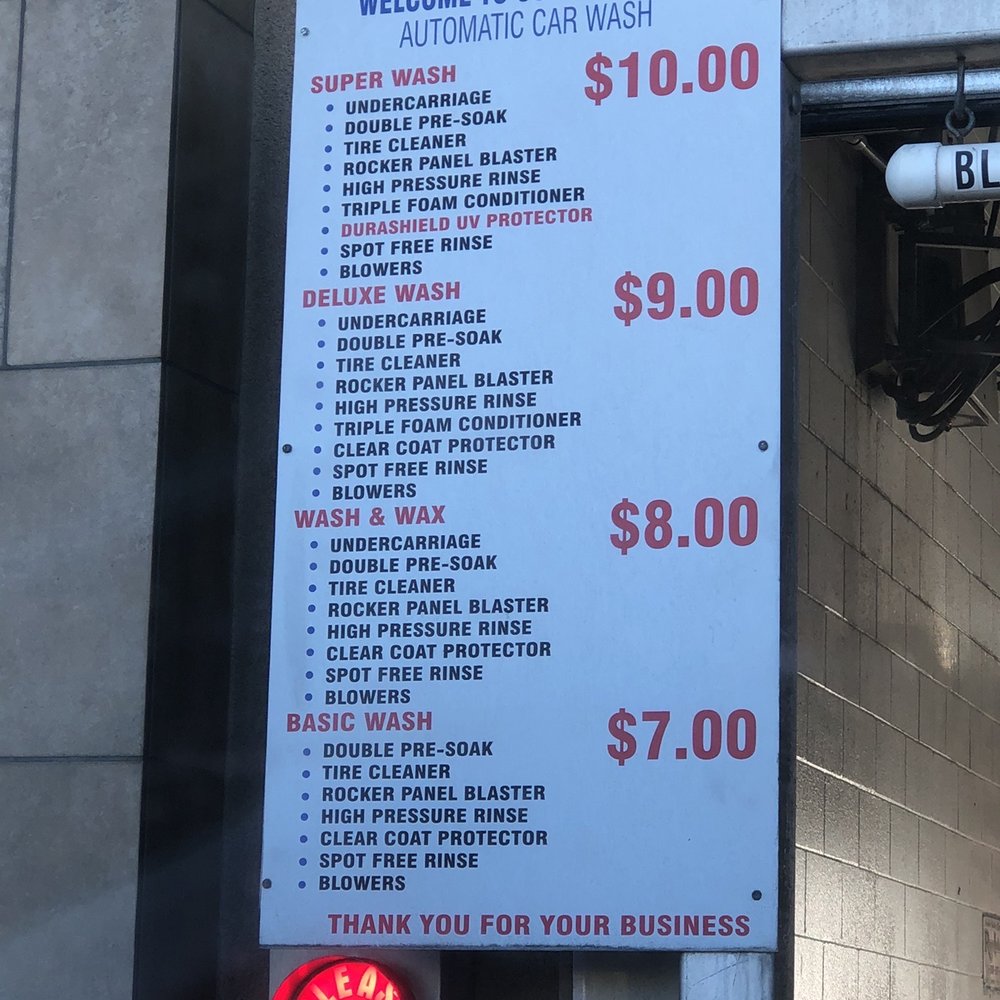 Wash option menu Wash option menu