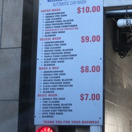 Wash option menu Wash option menu