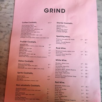 London Grind - Drink menu - Cocktail Bars Near Me - London, XGL London Grind - Drink menu - Cocktail Bars Near Me - London, XGL