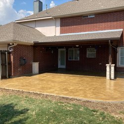 Sam The Concrete Man North Dallas - Stamped and stained concrete driveway