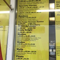 Frosty Cones - Menu