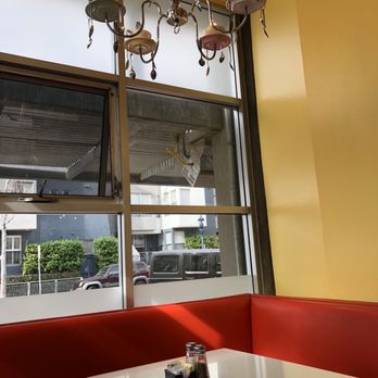 Cafe 222 - Corner booth inside with cute coffee cup fixture - Breakfast & Brunch Near Me - San Diego, California Cafe 222 - Corner booth inside with cute coffee cup fixture - Breakfast & Brunch Near Me - San Diego, California