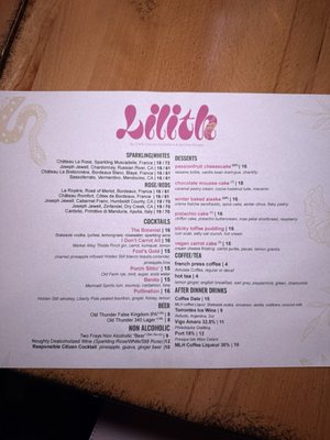 Menu photo 1 Lilith Pittsburgh, PA