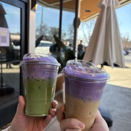 Ube Matcha and Ube Coffee