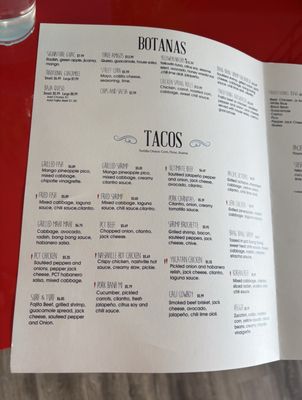 Menu photo 1 Pacific Coast Tacos Houston, TX