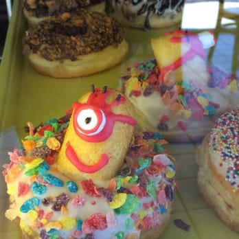 Painted Dough - Fruity pebbles minion donut - Donuts Near Me - Chino, California