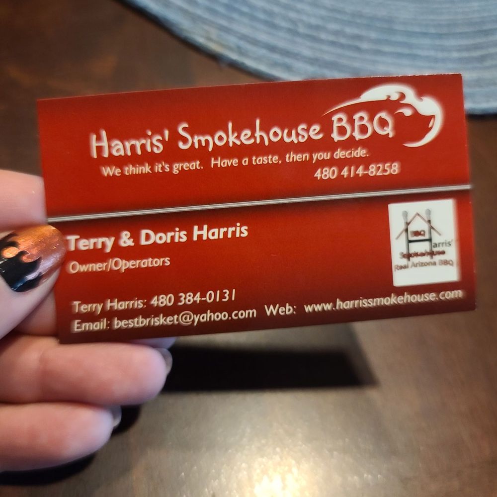 Harris' Smokehouse BBQ - Business card - Food Trucks Near Me Harris' Smokehouse BBQ - Business card - Food Trucks Near Me