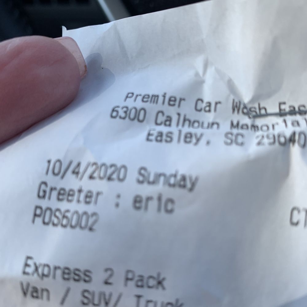 Premier Express Car Wash Easley - The date on my receipt and proof of service. The dirt in my floor. I'd already cleaned the cup holder. - Car Wash Near Me - Easley, South Carolina Premier Express Car Wash Easley - The date on my receipt and proof of service. The dirt in my floor. I'd already cleaned the cup holder. - Car Wash Near Me - Easley, South Carolina