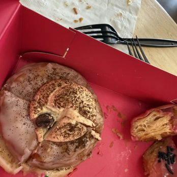 Outcast Doughnuts - Espresso leche donut and what is left of the others - Donuts Near Me - Mesa, Arizona