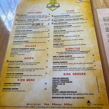 Casa Corazon Restaurant - Menu - Mexican Near Me - Phoenix, Arizona