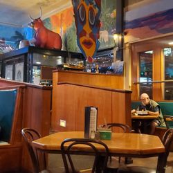 Mostly empty but incredibly slow service.