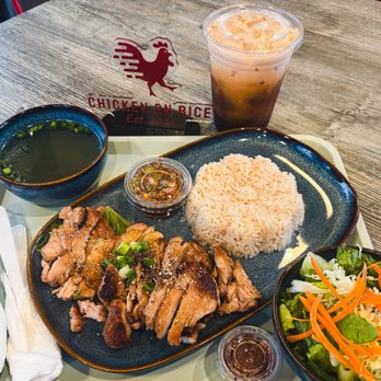 Chicken On Rice - Combo Crispy chicken with Ginger rice - Chicken Shop Near Me - Huntington Beach, California