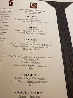 Menu photo 4 Delmonico Steakhouse Las Vegas, NV