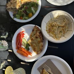 Hummus platter Tuna sandwich