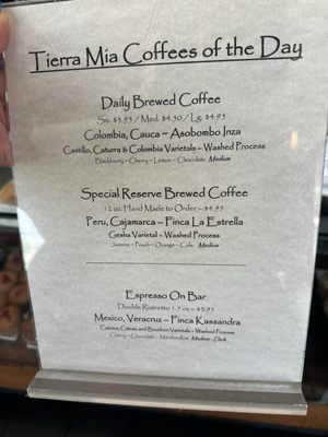 Menu photo 1 Tierra Mia Coffee El Monte, CA Menu photo 1 Tierra Mia Coffee El Monte, CA