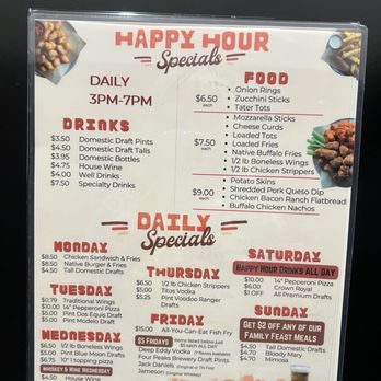 Native Grill & Wings - Happy Hour Menu - Chicken Wings Near Me - Phoenix, Arizona