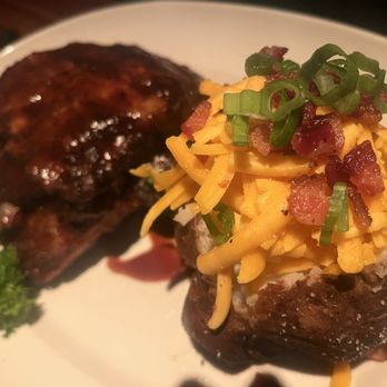 Houston's Restaurant - Barbecue Pork Ribs and loaded potato - American Near Me - Hackensack, New Jersey Houston's Restaurant - Barbecue Pork Ribs and loaded potato - American Near Me - Hackensack, New Jersey