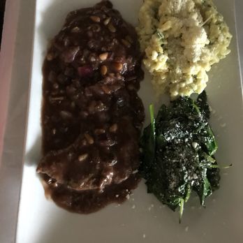 Lucerne Restaurant - Veal with risotto and spinach - Italian Near Me - Camarillo, California Lucerne Restaurant - Veal with risotto and spinach - Italian Near Me - Camarillo, California