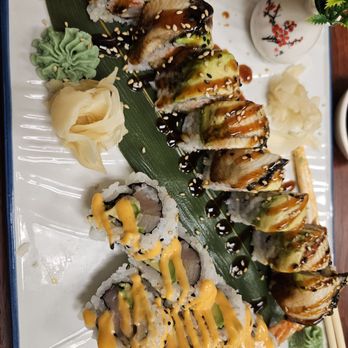 Ye Sushi - Dragon Roll and Spicy Hamachi Roll - Japanese Near Me - Stayton, Oregon Ye Sushi - Dragon Roll and Spicy Hamachi Roll - Japanese Near Me - Stayton, Oregon