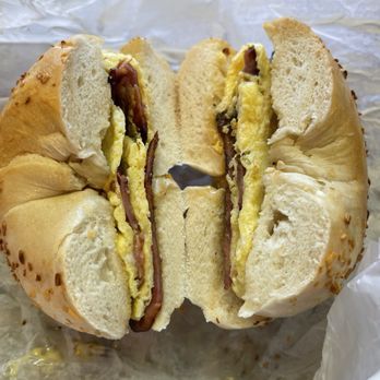 Brooklyn Bagel Bakery - Onion bagel with turkey bacon - Bagels Near Me - Arlington, Virginia