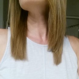 This is the result of a "corrective" cut by the owner. I had to go to another salon and cut my length to the shortest layer.