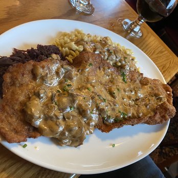 Mountain Brauhaus - Jaeger Schnitzel veal - New American Near Me - Gardiner, New York Mountain Brauhaus - Jaeger Schnitzel veal - New American Near Me - Gardiner, New York