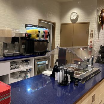 Las Fuentes - Salsa bar and drinks in the back. - Mexican Near Me - Chatsworth, California