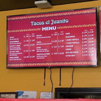 Tacos el Juanito #2 - Menu - Tacos Near Me - Chino, California Tacos el Juanito #2 - Menu - Tacos Near Me - Chino, California