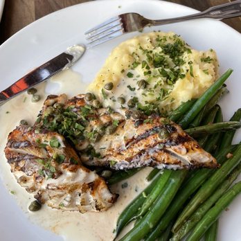 Rock'N Fish - Rock fish with mashed potatoes and green beans. - Seafood Near Me - Manhattan Beach, California