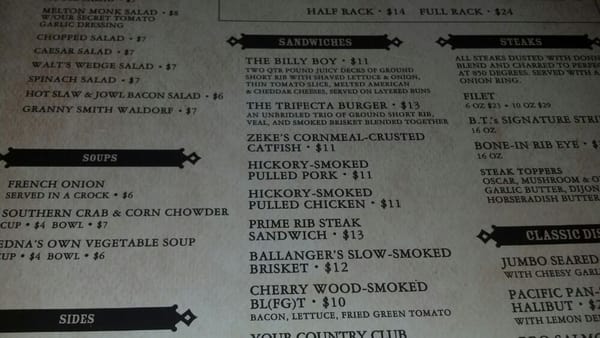 Menu photo 7 Walt's Hitching Post Fort Wright, KY