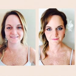 Something Blu - Before and after hair and makeup trial. A very bridal look!