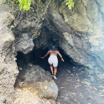 Black Sand Beach - The entrance to the lava cave - Beaches Near Me